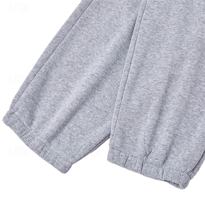 Men's Sweatpants Joggers Fleece Pants Trousers Drawstring Pocket Elastic Waist Plain Moisture Wicking Breathable Full Length Outdoor Daily Streetwear Fashion Classic Style Black Gray4