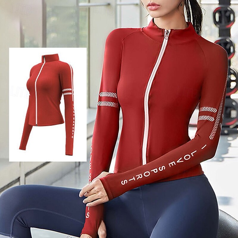 Women's Sport Jacket Soft Full Zip Long Sleeve Sports Solid Color Top For Gym Running Fitness Activewear4