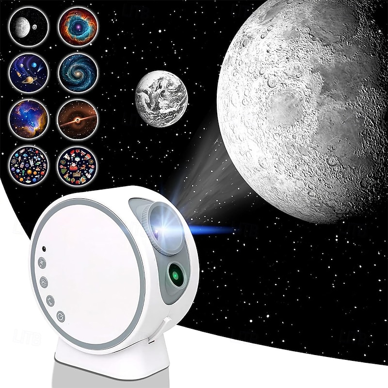 Star Sky Projector Planet Projector for Children Adults with Bluetooth Speaker 8 HD Movie Discs with Adjustable Lens for Gift