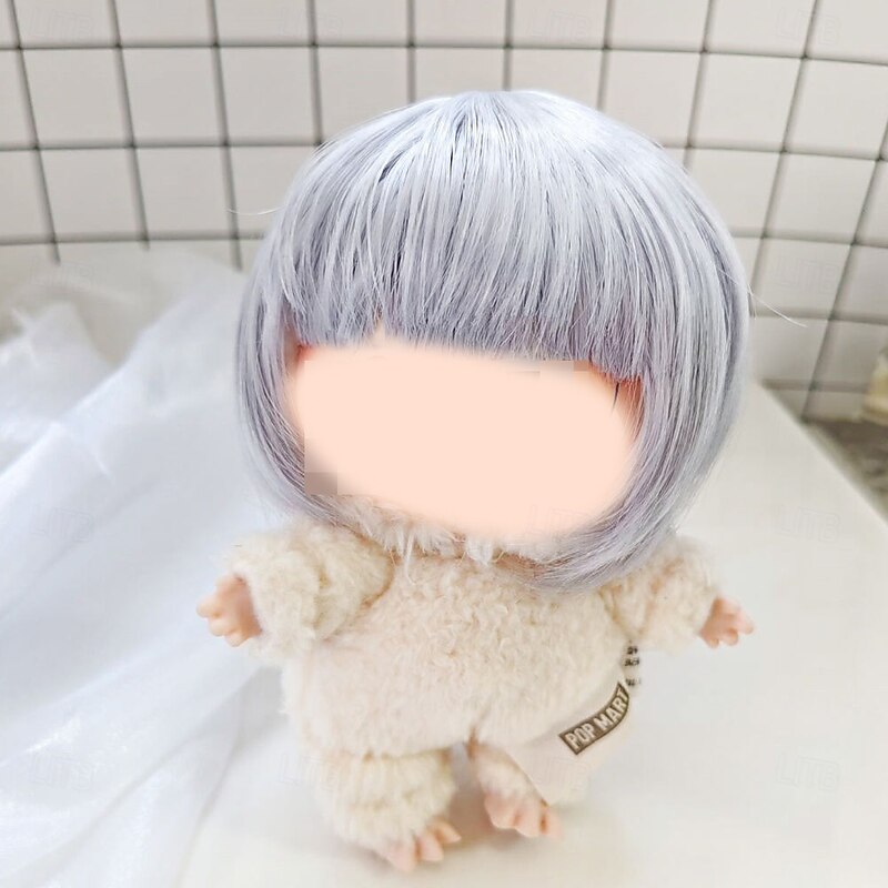 Doll Wig High Temperature Fiber Cute Kawaii Hair Wig Hair Accessories for 6.7in Doll or Blind Box Figure
