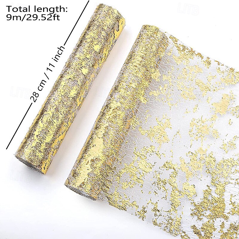 Hot-Pressed Gold Foil Table Runner – European Light Luxury Style Table Flag for Holiday Parties, Weddings, and Gift Packaging Decoration3