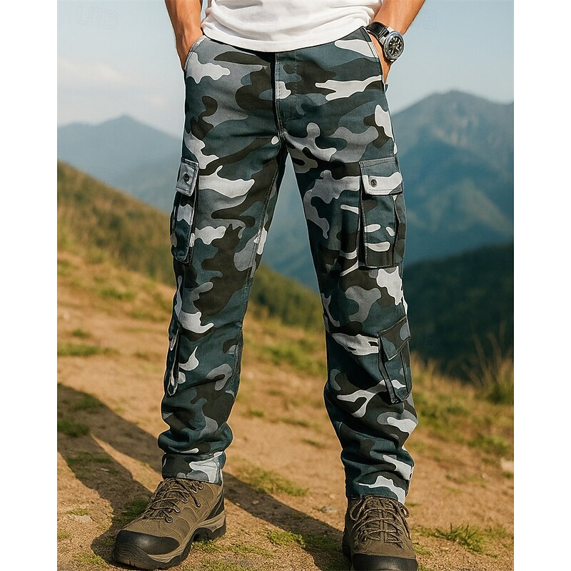 Men's Combat Pants Cargo Pants Hiking Pants Trousers Camouflage Outdoor Regular Fit Waterproof Windproof Pants / Trousers Pocket Jungle camouflage Army Yellow Cotton Camping / Hiking Hunting Running4