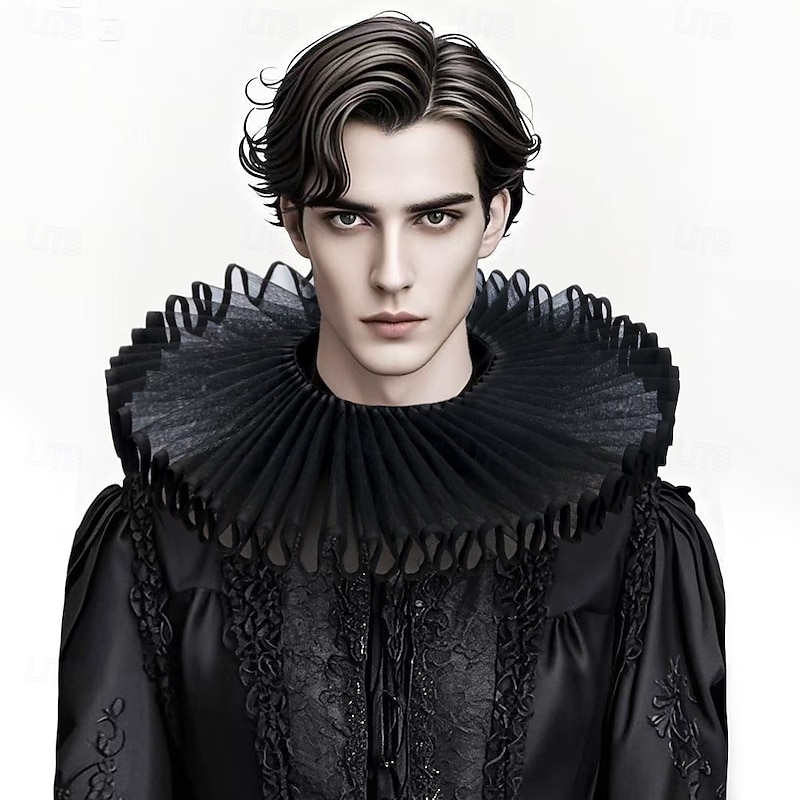 Rococo Victorian Renaissance Elizabethan Ruffle Collar Vampire Circus Clown Fancy Dress Unisex Halloween Carnival Performance LARP Ren Faire Adults Collar All Seasons3