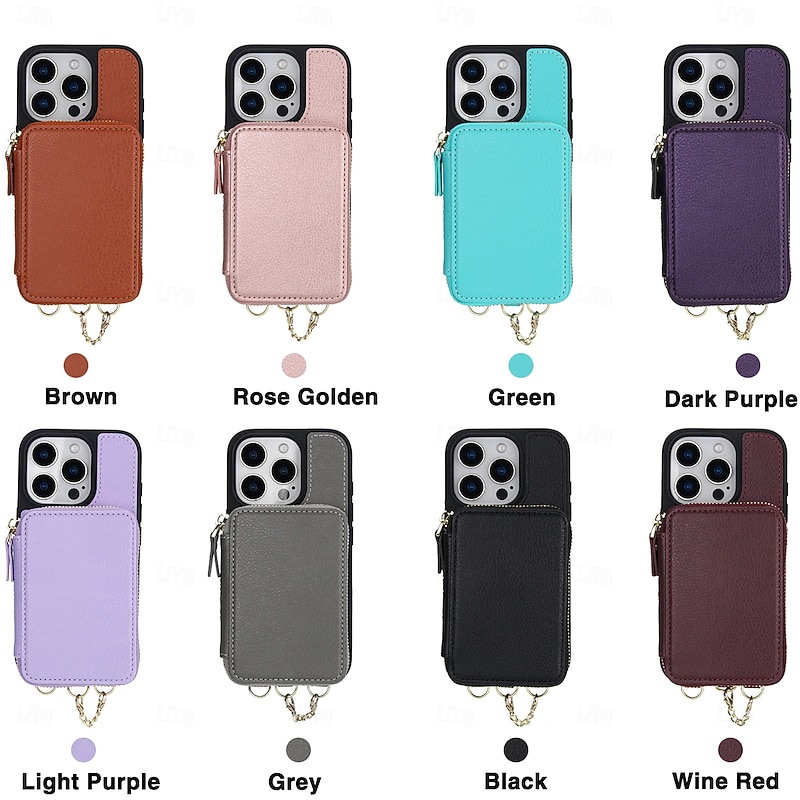 Phone Case For iPhone 17 Pro Max 17 Air 16 15 14 Pro Max Plus 16e 13 Pro Max Back Cover Magnetic with Lanyard Card Slot Retro TPU PU Leather