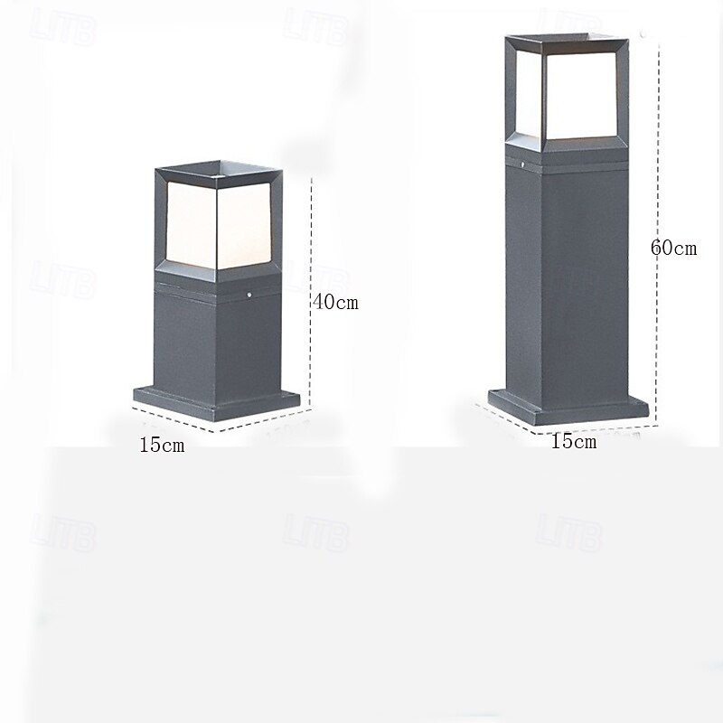 Landscape Path Light, Acrylic Luxury Warm White Landscape Path Light 20W Metal Luxury Modern Outdoor Bollard Lighting for Law Patio Courtyard and Driveway Decoration 110-240V2