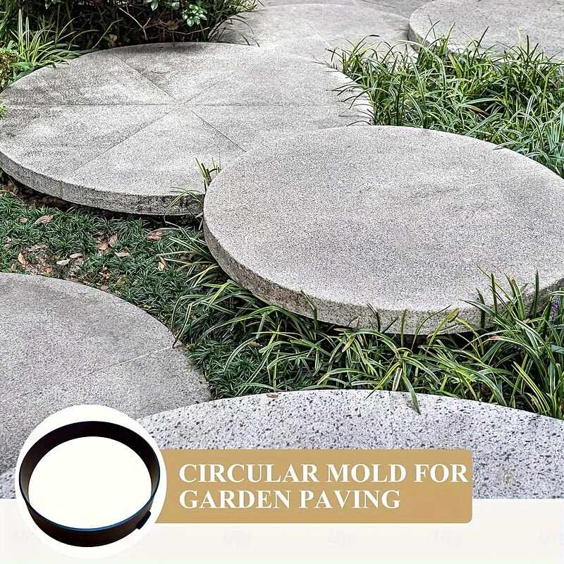 Round Garden Paving Mold - Durable Plastic Concrete Maker for DIY Outdoor Pathways, Lawn Edging, and Landscaping Projects, Garden Pathway Creation Smooth Edge Design Lightweight Gardening4