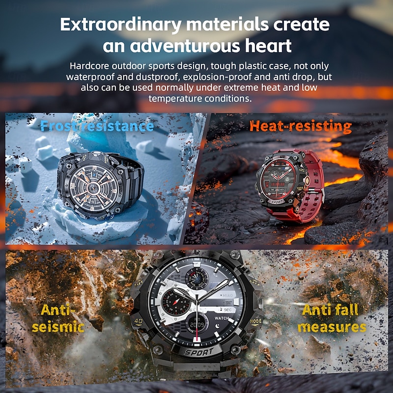 LOKMAT ATTACK 3 PRO Smart Watch 1.39 inch Smartwatch Fitness Running Watch Bluetooth Pedometer Call Reminder Sleep Tracker Compatible with Android iOS Women Men Long Standby Hands-Free Calls2