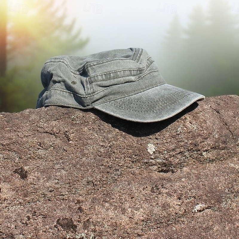 Men's Baseball Cap Light Green Cotton Modern Contemporary Military Outdoor Sports & Outdoor Cycling / Bike Army Solid / Plain Color Outdoor Casual / Daily Convenient