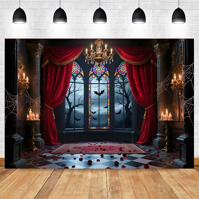 Halloween Horror Photograph Backdrop House Hanging Tapestry Wall Art Large Tapestry Mural Decor Blanket Curtain Home Bedroom Living Room Decoration4