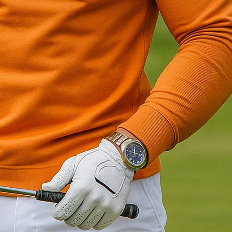 Men's Polo Shirts Quarter Zip Polo Vacation Street High Neck Quarter Zip Long Sleeve Fashion Basic Solid Color Plain Pocket Spring &  Fall All Seasons Slim Fit Orange Polo Shirts4