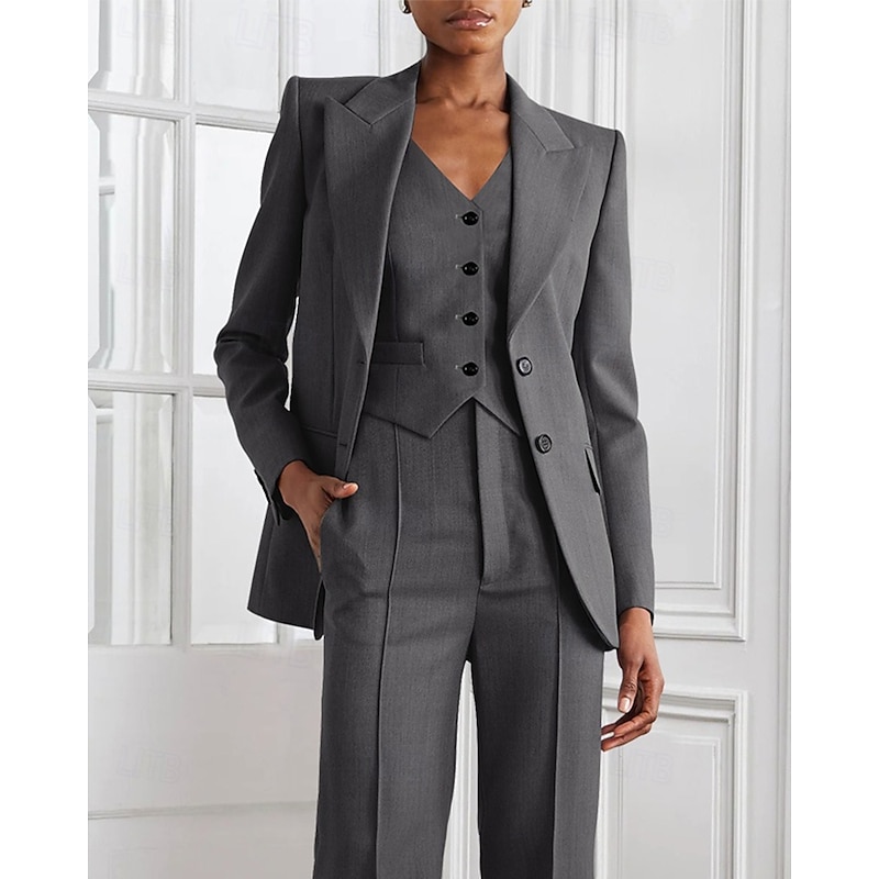 Women's Blazer Sport Coat Formal Wedding Guest Vintage Elegant Long Sleeve Peak Lapel Single Breasted4