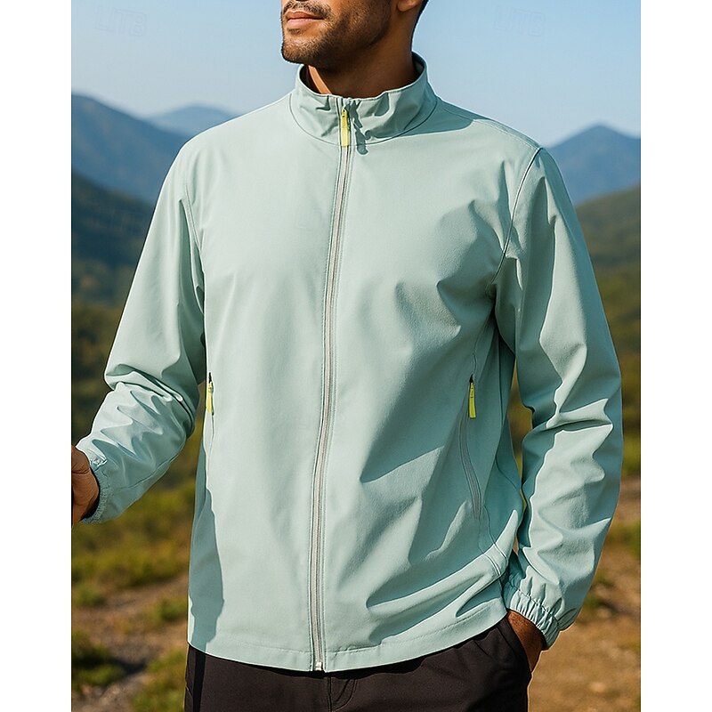 Men's Windbreaker Softshell Jacket Hiking Jacket Outdoor Waterproof Windproof Hiking Outfits Hiking Clothes Spring Autumn / Fall Top Camping / Hiking / Caving Running Black White Yellow