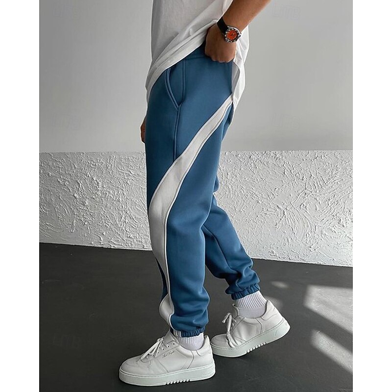 Men's Sweatpants Joggers Trousers Drawstring Pocket Elastic Waist Color Block Comfort Sports Outdoor Daily Fashion Casual Black / Red White / Black Micro-elastic2