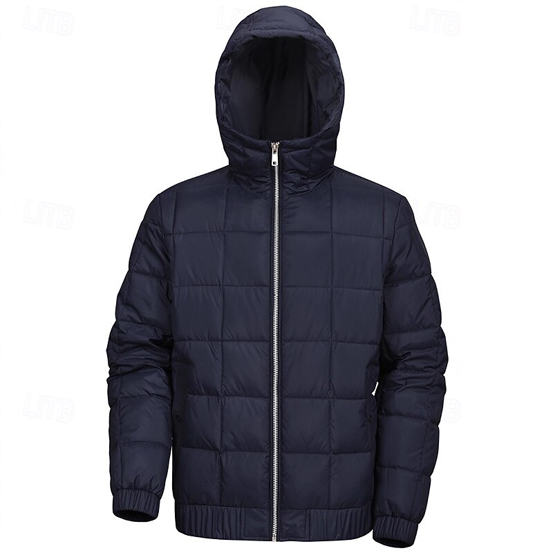 Men's Hiking Jacket Puffer Jacket Thermal Jacket Outdoor Thermal Waterproof Hiking Outfits Hiking Clothes Winter Autumn / Fall Top Camping / Hiking / Caving Running Solid Color Black Blue Green