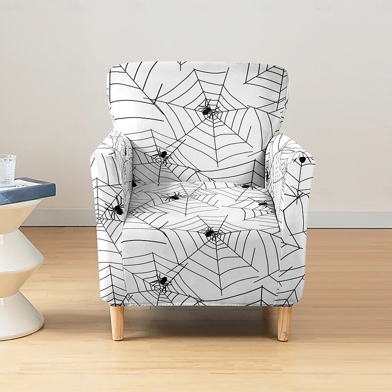 Halloween Bench Cover, Solid Color Pigment Printed PU Slipcover, Waterproof Furniture Protector for Entryway, Bedroom, or Living Room Holiday Decor4