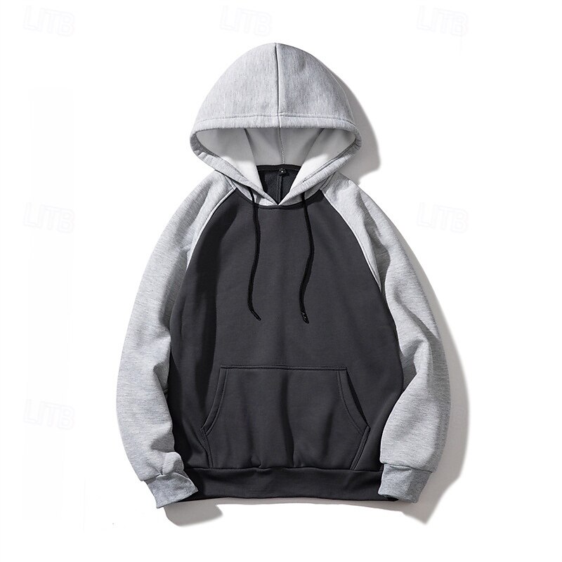 Men's Hoodie Fleece Hoodie Black Yellow Red Blue Orange Hooded Color Block Drawstring Patchwork Pocket Sports & Outdoor Daily Holiday Polyester Streetwear Basic Casual Fall Winter Clothing Apparel2