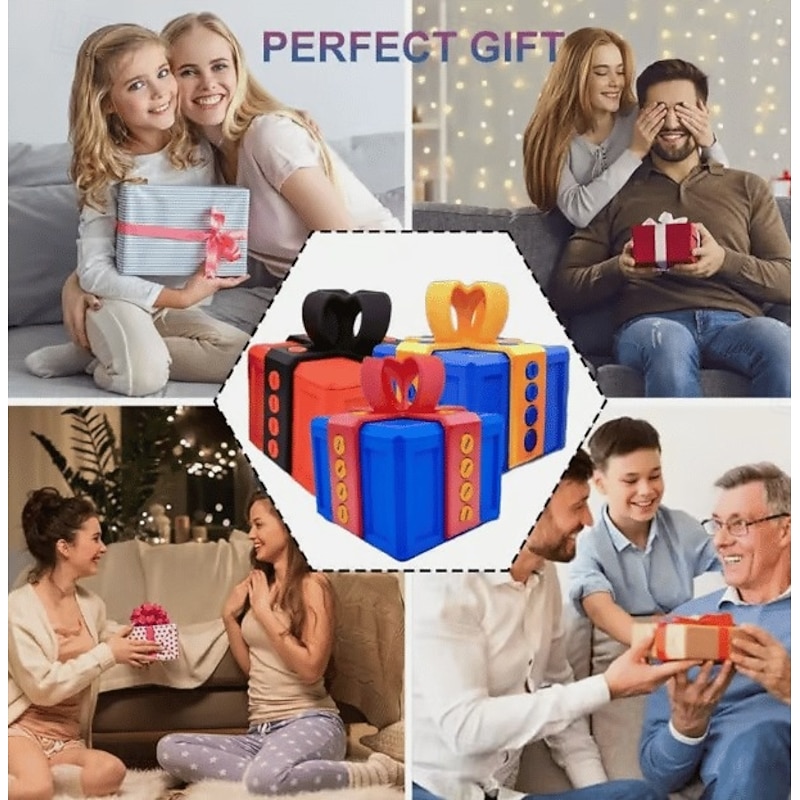 3D Printed Annoying Gift Box Ornaments Funny Trick Toy Gag Gift Puzzle Box Creative Prank Present for Friends Family Party Entertainment Novelty Holiday Surprise3