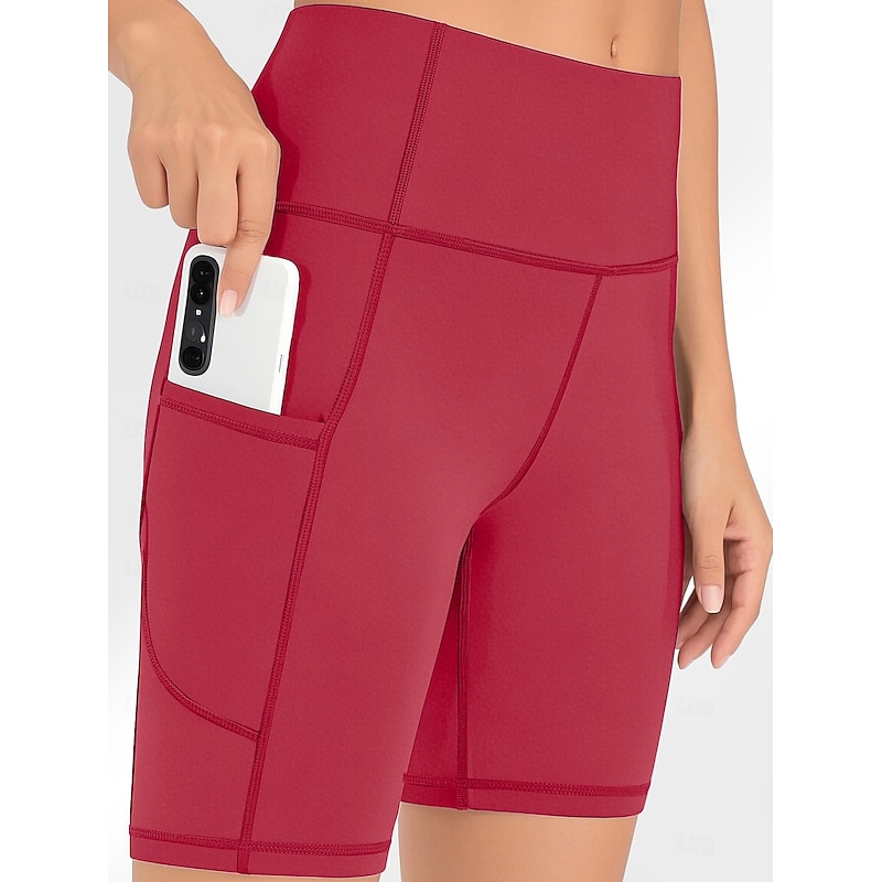 Women's Plus Size Slim Workout Pants Casual / Sporty Knee Length Natural Solid Colored Basic Cycling Sports Stretchy Yoga Sports Dark-Gray Wine Robin's Egg Blue Black Spring, Fall, Winter, Summer3