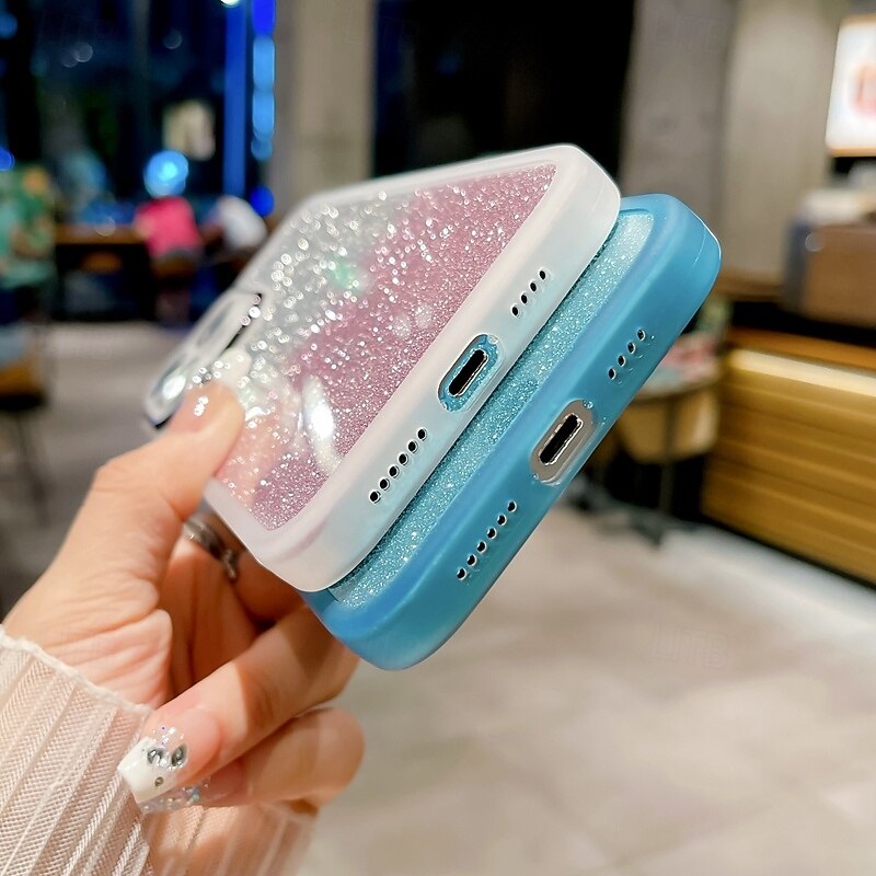 Phone Case For iPhone 17 Pro Max 17 Air 16 15 14 Pro Max Plus 16e 13 Pro Max Back Cover Bling Glitter Shiny Shockproof Color Gradient Silicone2