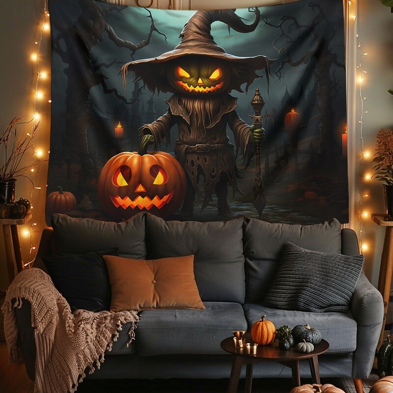 Halloween Tapestry Banners Blanket Pumpkin Scarecrow Fantasy Dark Punk Gothic Style Party Dorm Shooting Backgrounds Home Decor2