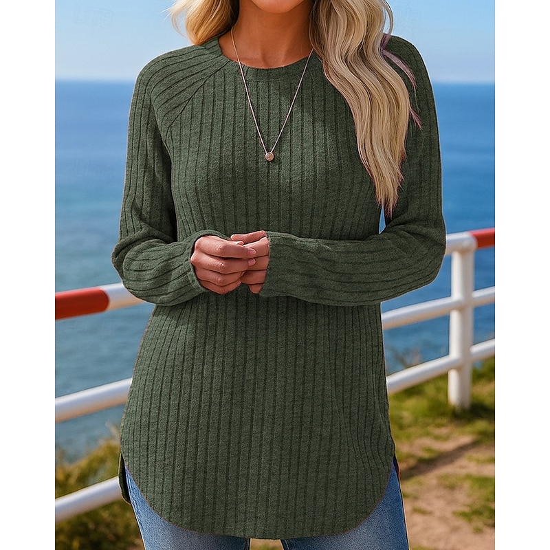 Women's Pullover Sweatshirt Casual Tops Long Sleeve Top Athleisure Fall Solid Colored Fashion Outdoor Travel Sportswear Activewear Black Red Burgundy4