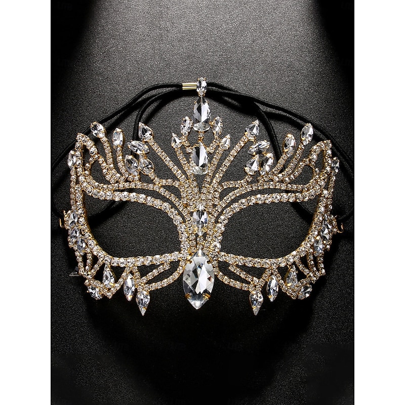 Women's Crystal Rhinestone Masquerade Mask - Luxury Sparkling Diamond Party Face Mask for Ladies, Elegant Costume Accessory for Halloween Party, Ball and Evening Events2