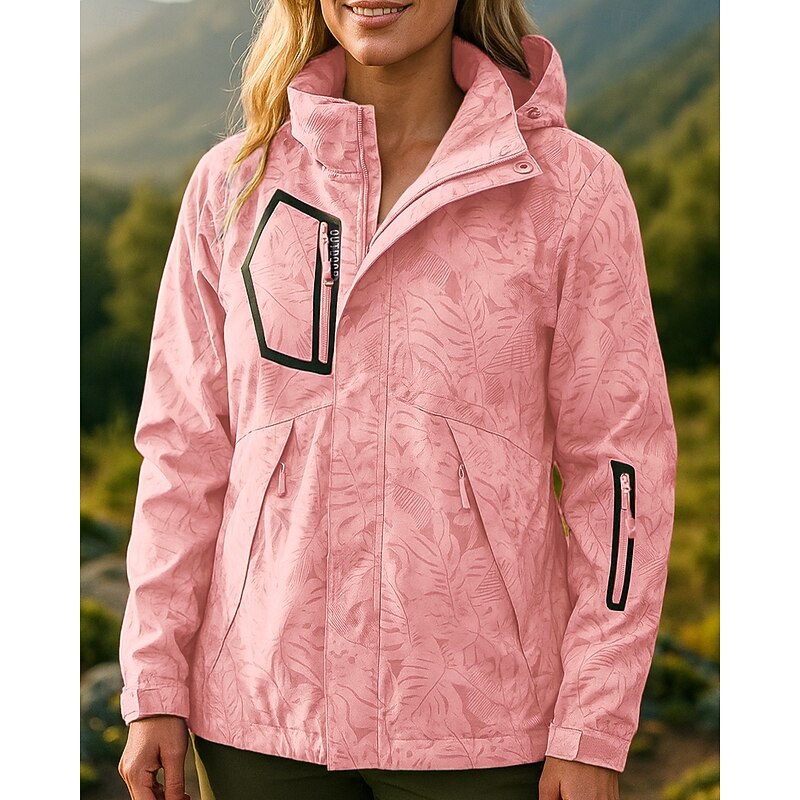 Women's Softshell Jacket Hiking Jacket Hardshell Jacket Outdoor Waterproof Windproof Hiking Outfits Hiking Clothes Spring Autumn / Fall Top Hunting Camping / Hiking / Caving Traveling Black White Pink4