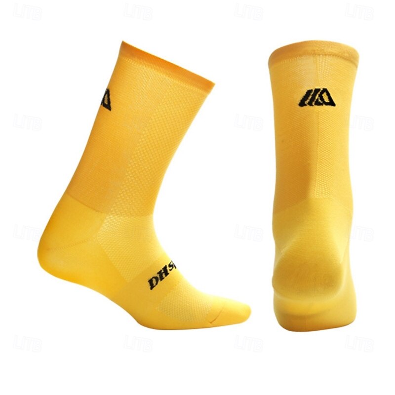 Socks Cycling Socks Bike Socks Sports Socks Athletic Socks Camping / Hiking Hiking Outdoor Exercise Bike / Cycling High Elasticity Comfortable Breathable 1 Pair Letter & Number Nylon Spandex Black4