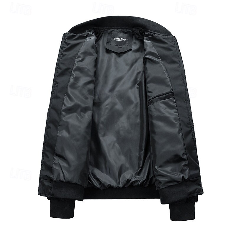 Men's Winter Coat Quilted Jacket Parka Pocket Polyster Vacation Daily Wear Date Regular Fashion Casual Comfortable Thermal Warm Winter Solid / Plain Color Black Yellow Khaki Army Green Puffer Jacket2