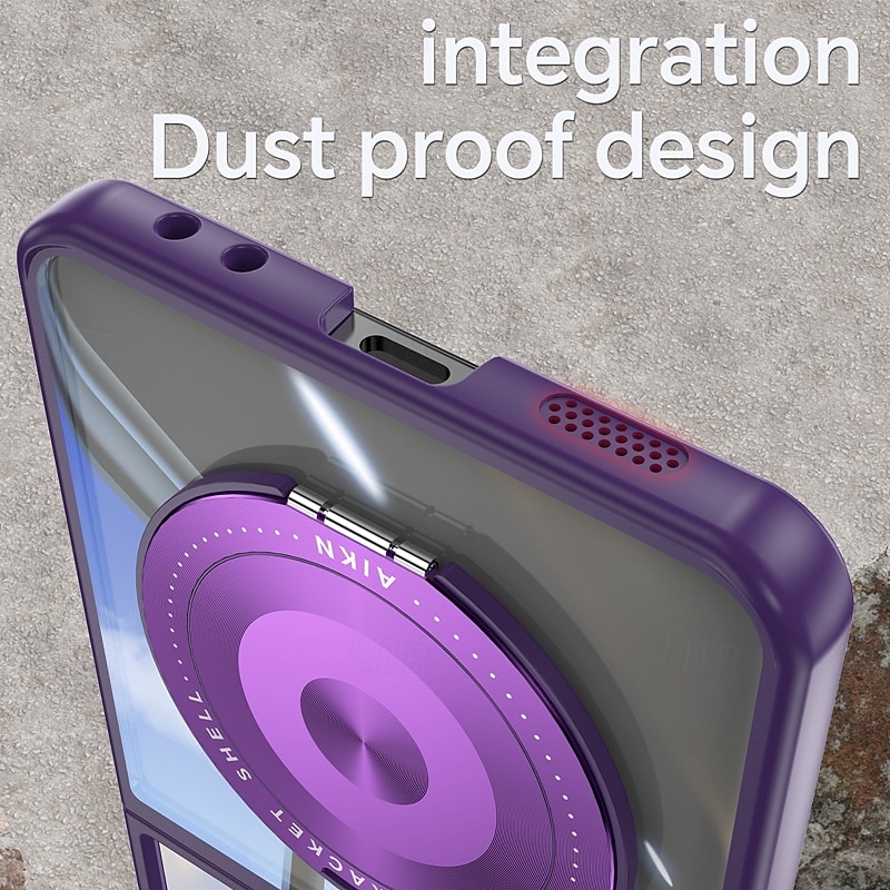 Phone Case For Samsung Galaxy Z Flip 7 Z Flip 6 Z Flip 5 Back Cover Magnetic Kickstand Shockproof Retro TPU2