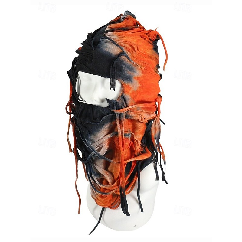 Men's Halloween Gothic Torn Bandage Mask Head Cover - Horror Skull Style Hooded Balaclava for Cosplay, Masquerade and Streetwear3