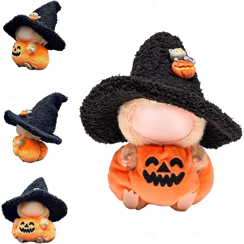 Clothes for labubu Dolls - Halloween Cute Outfit for 6.7 Inch (17cm) Costume Accessory (NO Doll) Fashion Doll Clothes Outfit Set Removable Kawaii Outfit with Pumpkin Accessories