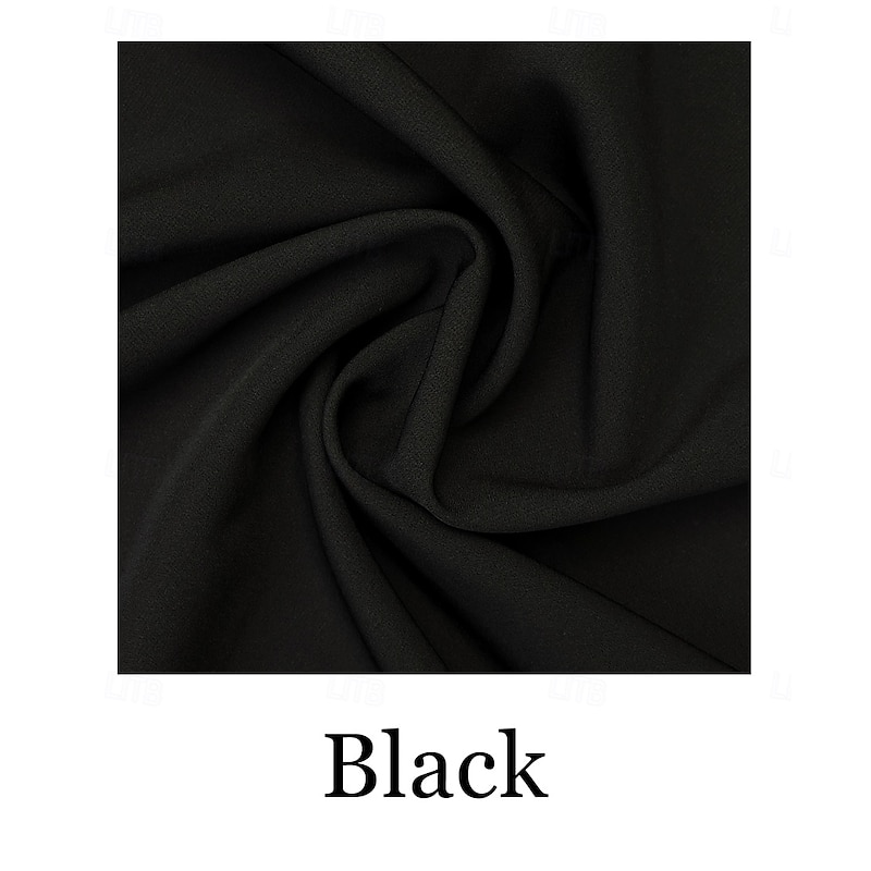 Tuxedo Dress A-Line Formal Stretch Crepe Elegant Long Sleeve Ankle Length Split Thigh V Neck4