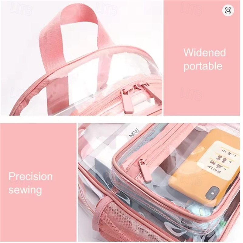 Casual Transparent Waterproof PVC Jelly Rucksack Storage Bag Student Backpack4