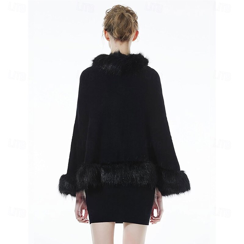 Faux Fur Shawl Wrap Stole Shrug Bridal Winter Wedding3