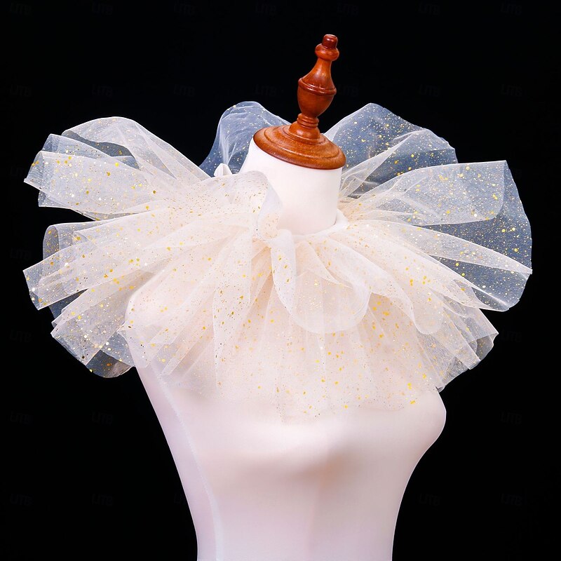 Rococo Victorian Renaissance Tulle Ruff Collar Circus Clown Fancy Dress Unisex Halloween Carnival Performance LARP Ren Faire Adults Collar All Seasons2