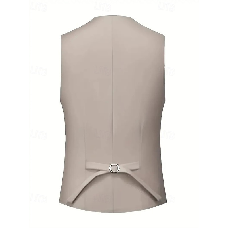 Men's Blazer+Vest+Dress Pants Set Suits Business Cocktail Party Wedding Party 3 Piece Fashion Casual Spring Fall Polyester Color Block Pocket Buttons Comfortable Single Breasted Blazer Black White4