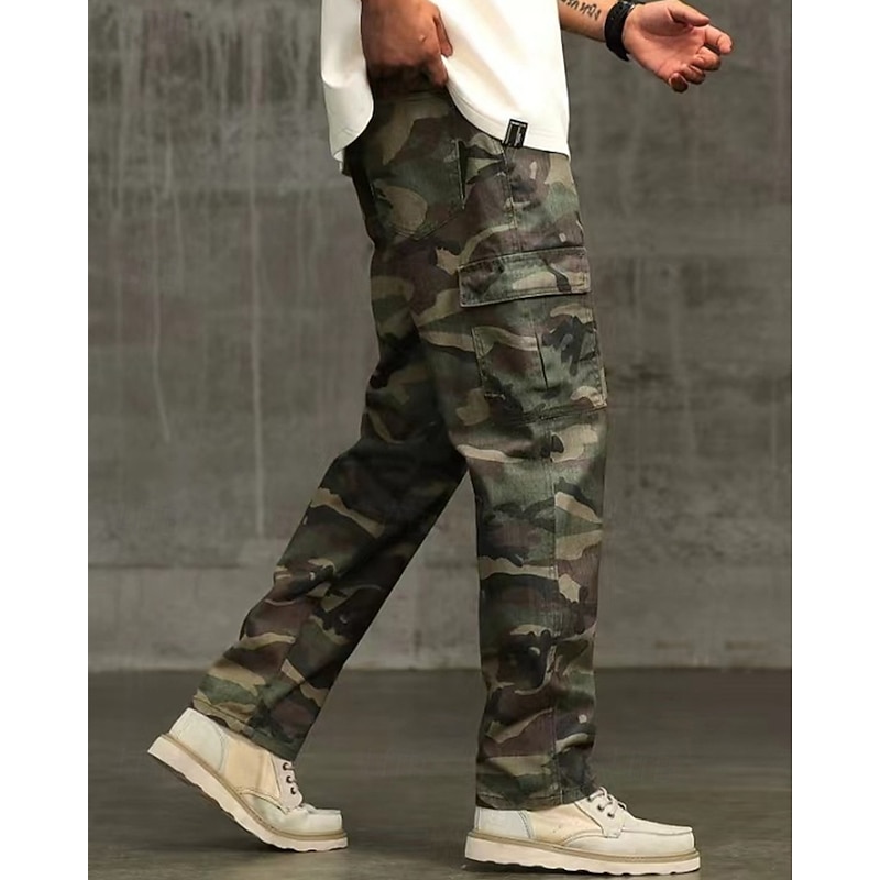 Men's Cargo Pants Trousers Camo Pants Buttons Multi Pocket Camouflage Wearable Outdoor Daily Camping & Hiking Fashion Classic Camouflage4