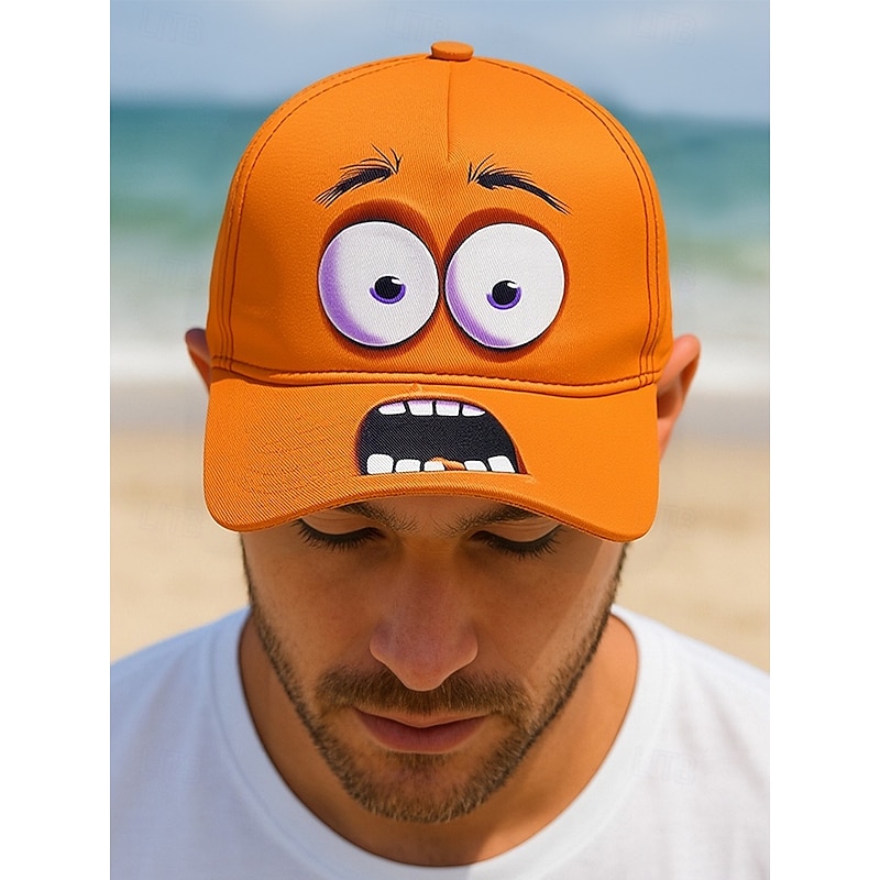 Men's Cartoon Face Baseball Cap – Fun 3D Eyes and Open Mouth Design, Available in Multiple Colors, Perfect for Casual and Outdoor Wear2