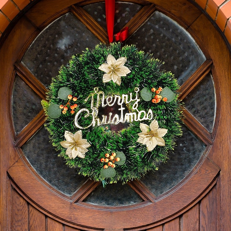 Christmas Floral Wreath Door Hanging Home Holiday Decoration Festive Christmas Garland Perfect Seasonal Wall and Door Ornament for Holiday Celebration2