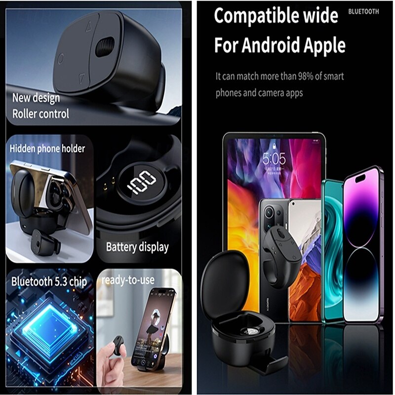 Wireless Mobile Phone Selfie Remote Control Ring Wireless Remote Controller2