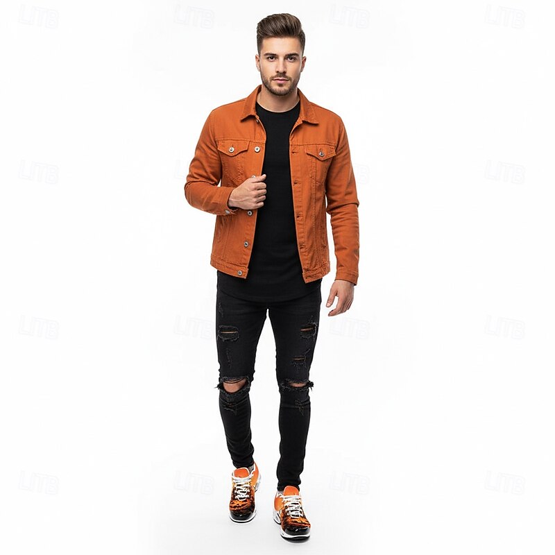 Men's Pumpkin Print Halloween Sneakers – Orange Lace-Up Sport Shoes for Spooky Party, Cosplay and Holiday Outfits3