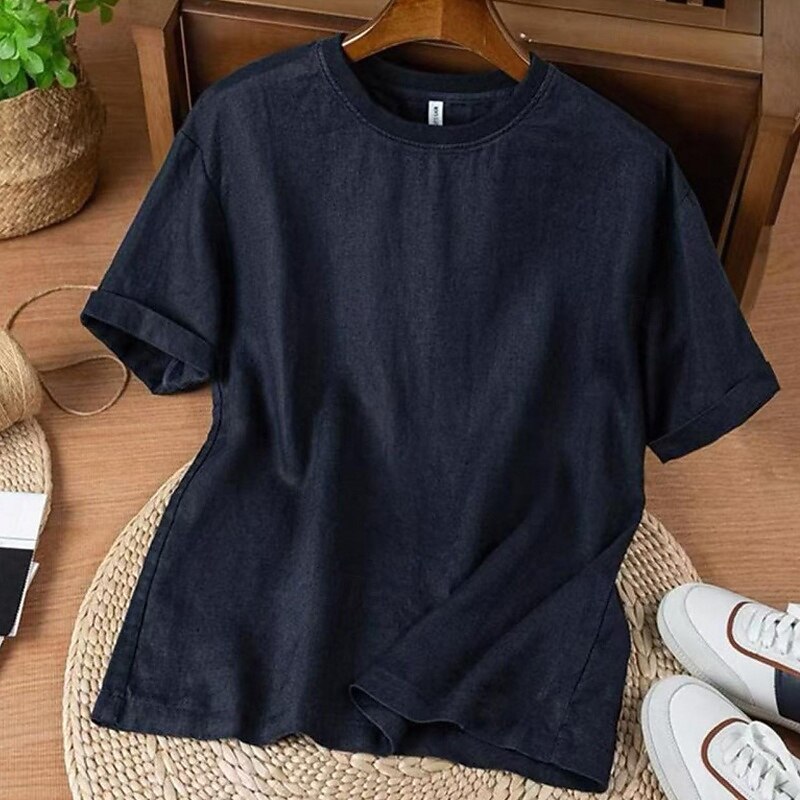 Men's T Shirt Tee Short Sleeve Shirt Tee Top Short Sleeve Crew Neck Summer Plain Fashion Designer Basic Classic Vacation Street Going out White Red Blue Top Tee for Men4