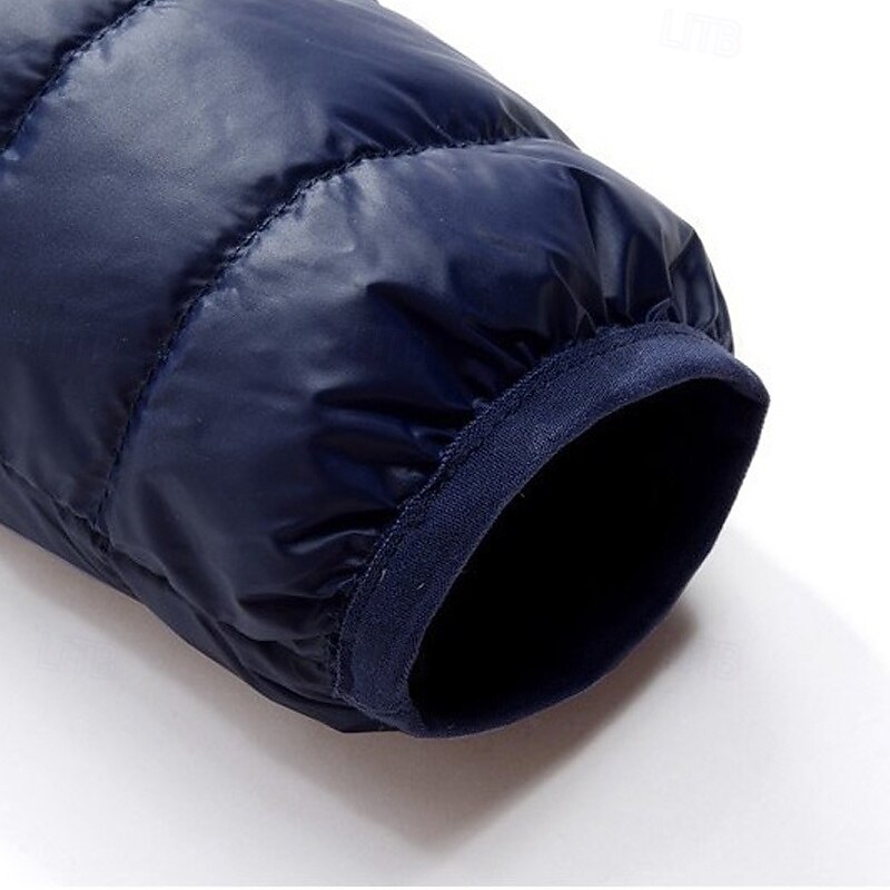 Men's Winter Coat Puffer Jacket Padded Jacket Pocket 50% White duck down Vacation Daily Wear Date Regular Fashion Casual Comfortable Thermal Warm Winter Solid / Plain Color Wine Black Navy Blue Royal4