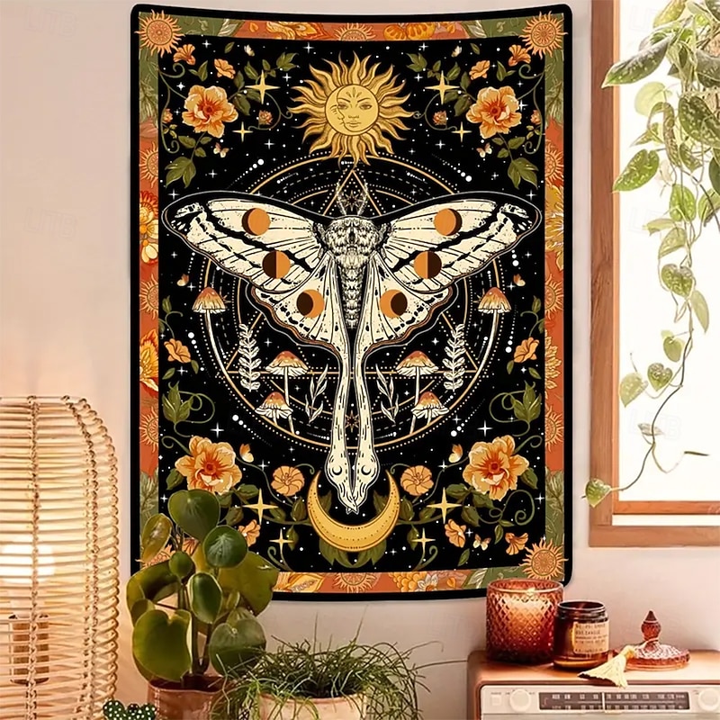Tapestry Blanket Wall Hangings Sun Butterfly Vacation Ethnic Mystic Bedroom Living Room Dorm Home Decor2