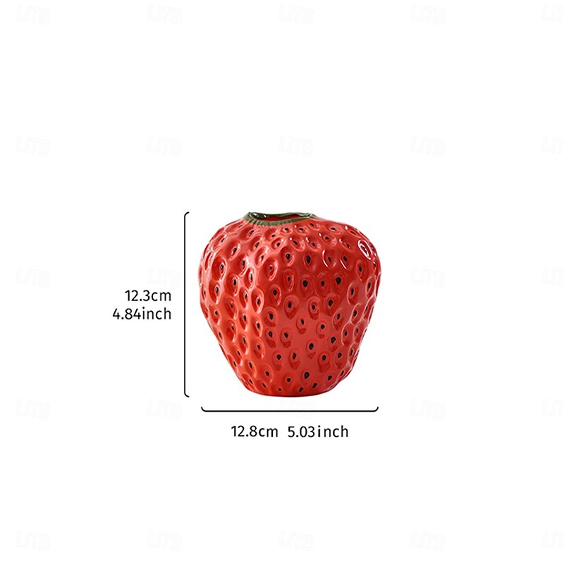 1PC A Cute Strawberry-shaped Vase Made Of Resin is A Modern and Creative Strawberry-shaped Decoration for Home Use. It is Suitable for Living Rooms Studies Dining Rooms and Weddings and Parties4
