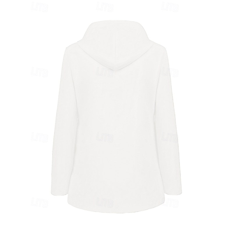Women's Hoodie Jacket Waterproof Rain Jackets Rain Coats Warm Comfortable Zipper Pocket Buttons Fashion Plain Street Holiday Zipper Regular Hooded Regular Fit Long Sleeve Outerwear White Yellow Pink2