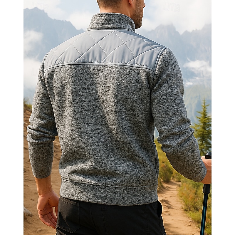 Men's Hiking Jacket Sport Jacket Outdoor Thermal Hiking Outfits Hiking Clothes Winter Autumn / Fall Top Camping / Hiking / Caving Running Patchwork Black Red Blue2