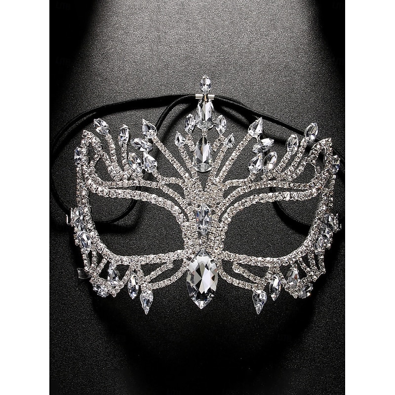 Women's Crystal Rhinestone Masquerade Mask - Luxury Sparkling Diamond Party Face Mask for Ladies, Elegant Costume Accessory for Halloween Party, Ball and Evening Events3