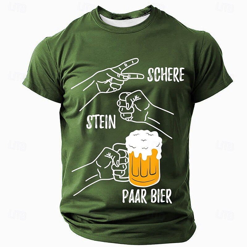 Men's Rock Scissors Beer Graphic T-Shirt, Funny Drinking Game Short Sleeve Tee4